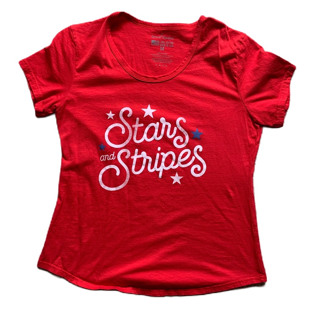 General Standard Women’s Stars and Stripes V-Neck. Medium.